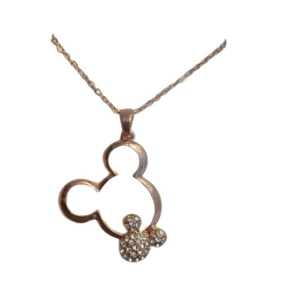 New Mickey Mouse Pendant Necklace Rose Gold‎ Color. Fashion Jewelry - Picture 1 of 16